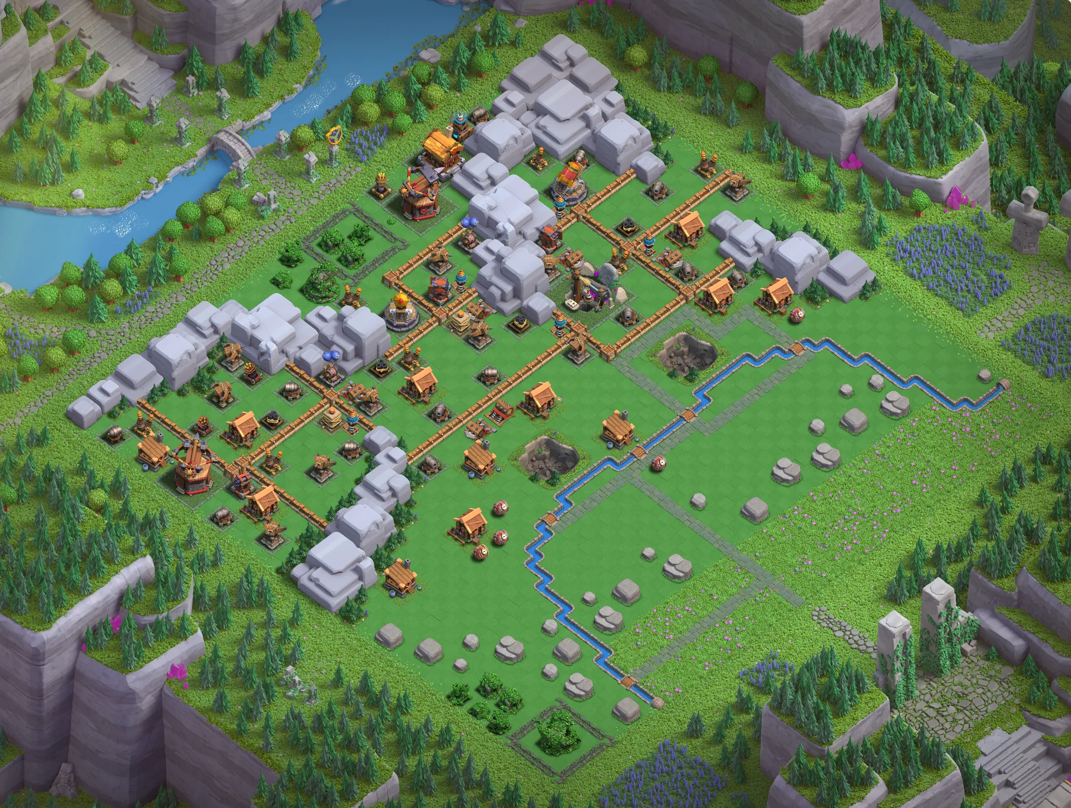 Golem Quarry Level 3 layout - Strong Clash of Clans Capital District base with copy link Base #1
