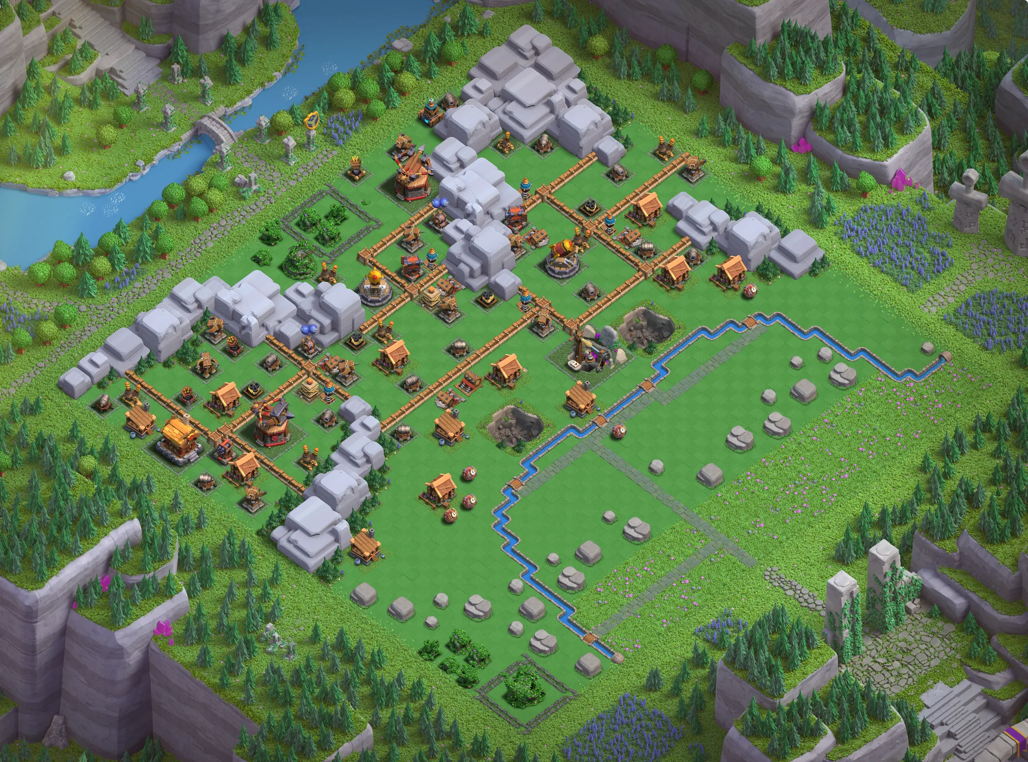 Golem Quarry Level 3 layout - Strong Clash of Clans Capital District base with copy link Base #2