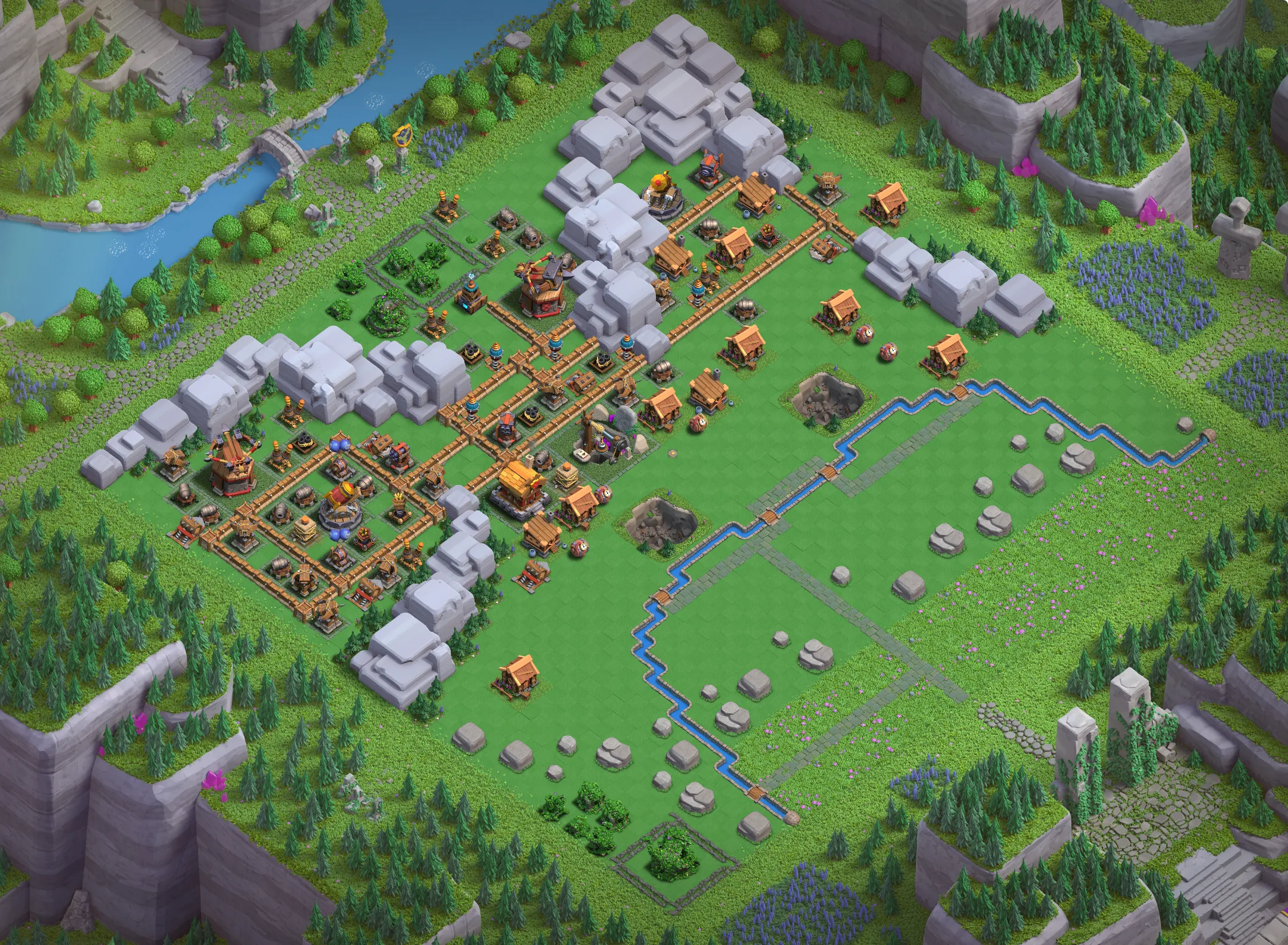 Golem Quarry Level 3 layout - Strong Clash of Clans Capital District base with copy link Base #3