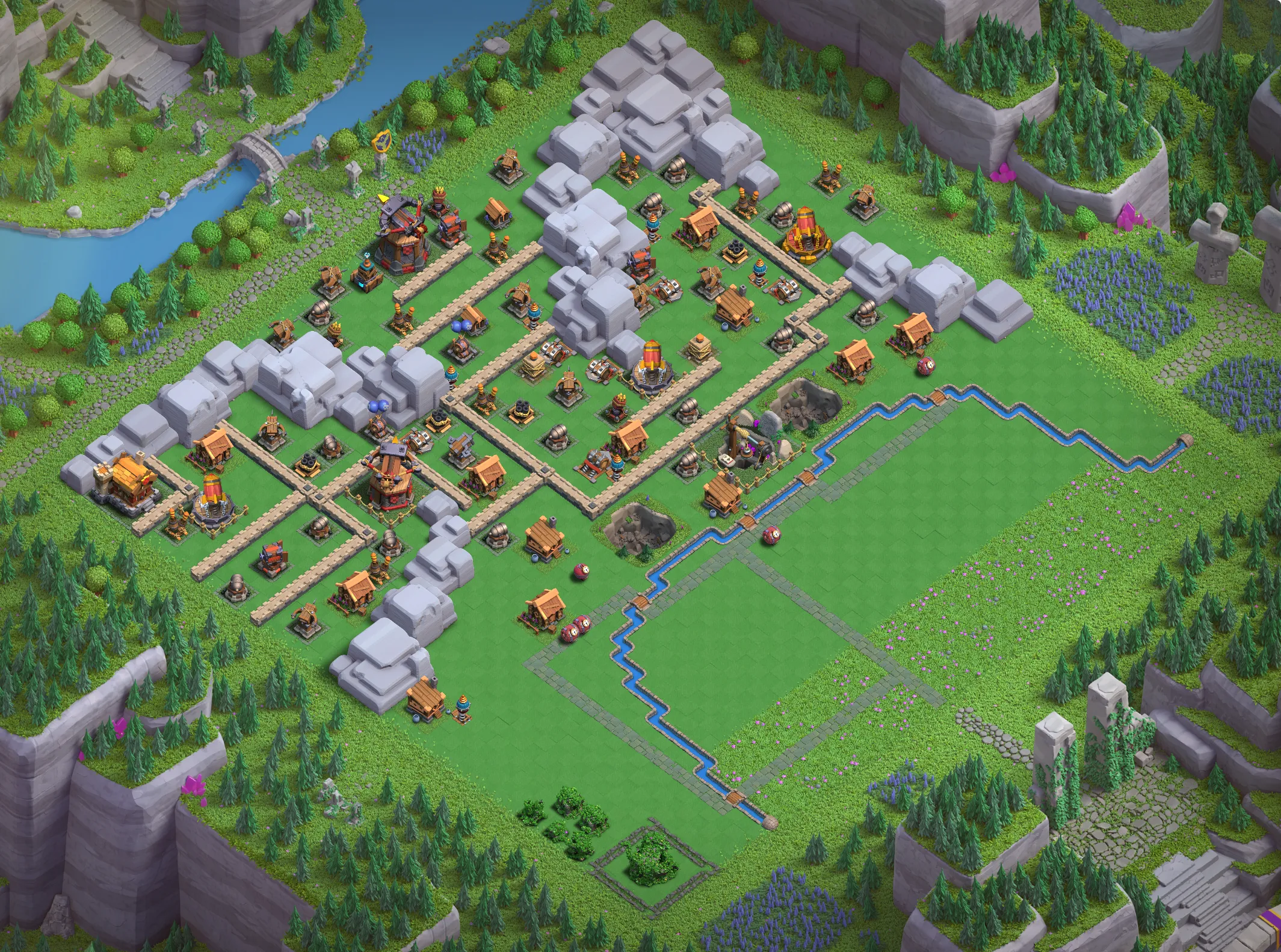 Golem Quarry Level 4 layout - Strong Clash of Clans Capital District base with copy link Base #1