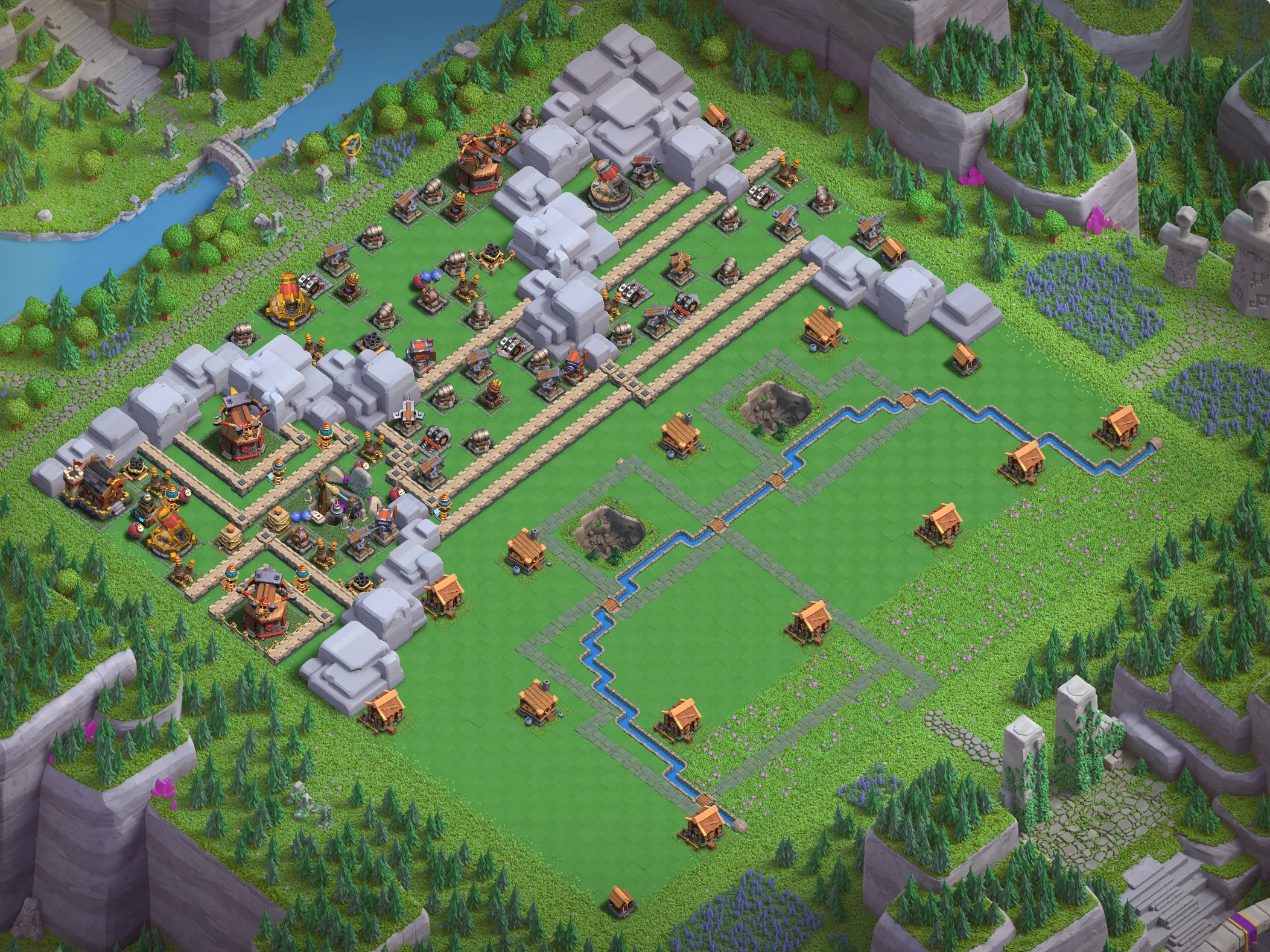 Golem Quarry Level 5 layout - Strong Clash of Clans Capital District base with copy link Base #1