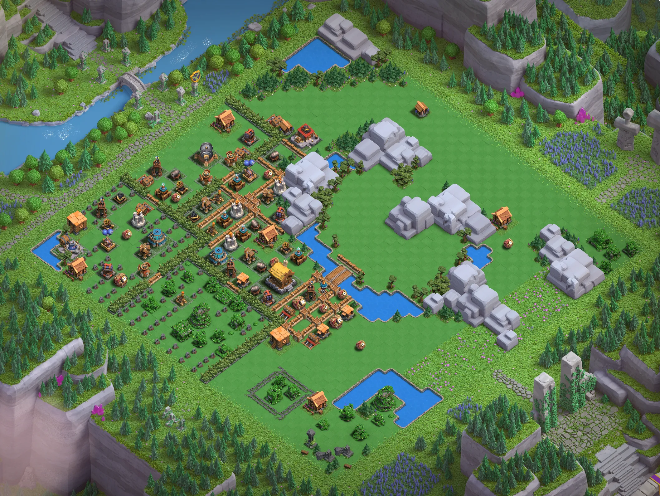 Skeleton Park Level 2 layout - Strong Clash of Clans Capital District base with copy link Base #2