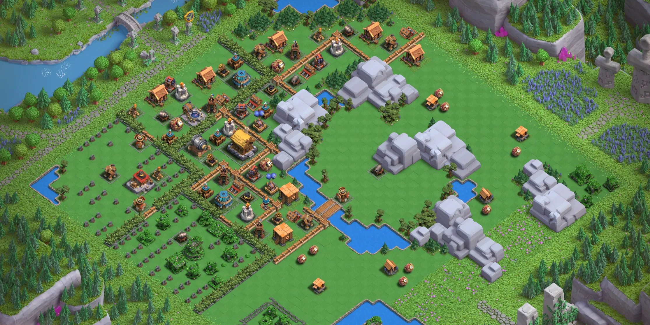 Skeleton Park Level 2 layout - Strong Clash of Clans Capital District base with copy link Base no. 1