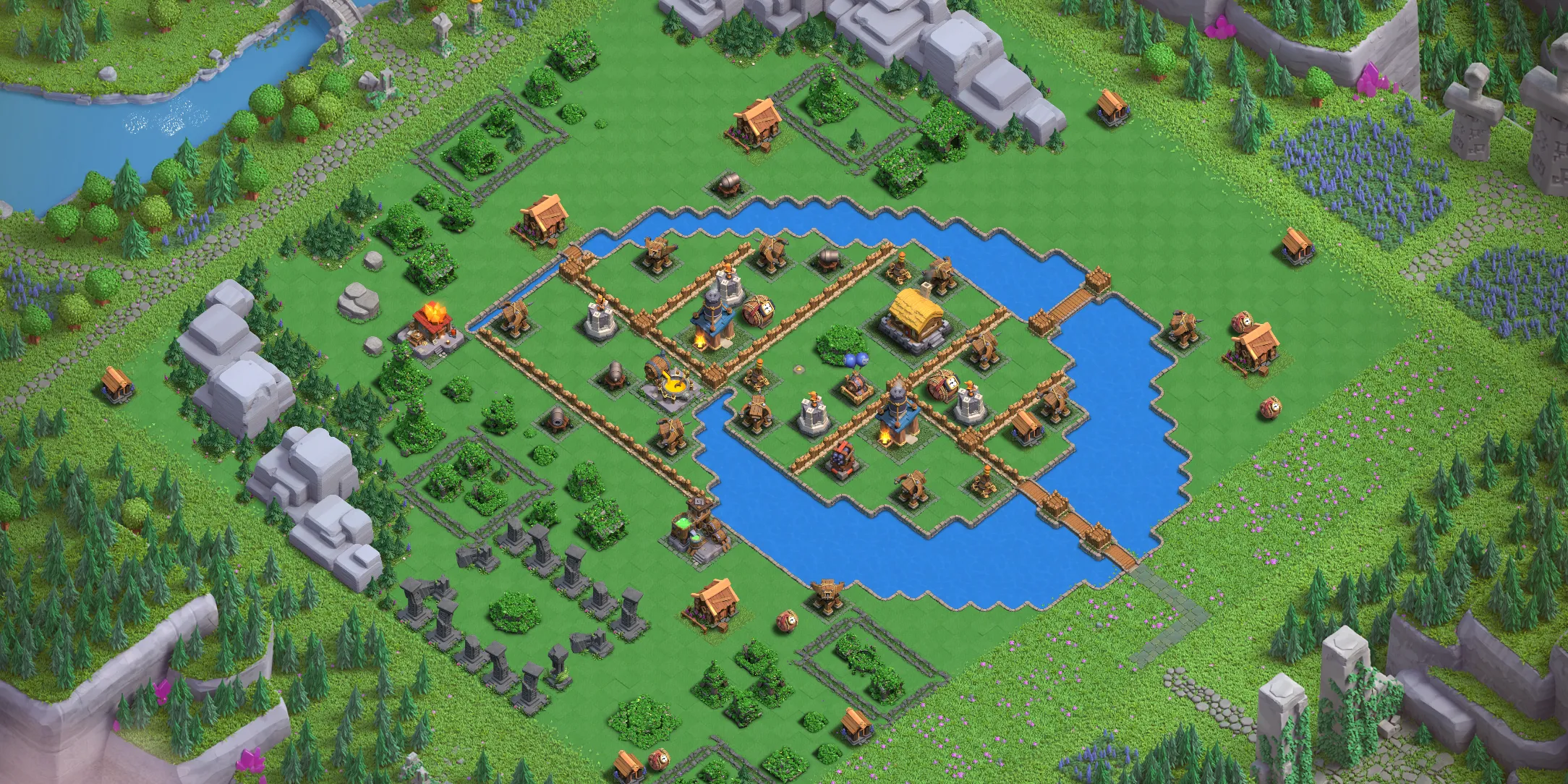 Wizard Valley Level 1 layout - Strong Clash of Clans Capital District base with copy link Base no. 1