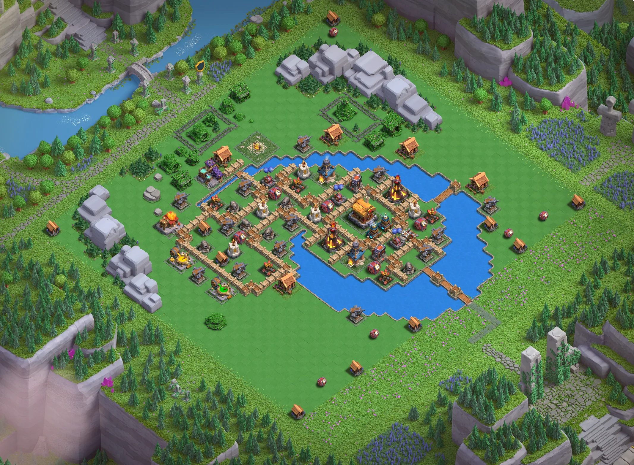 Wizard Valley Level 3 layout - Strong Clash of Clans Capital District base with copy link Base #1