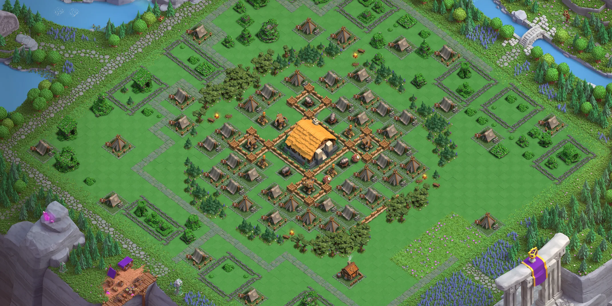 Capital Peak Level 1 base layout with strong defense – Clash of Clans Capital Hall 1 base link Base No.1