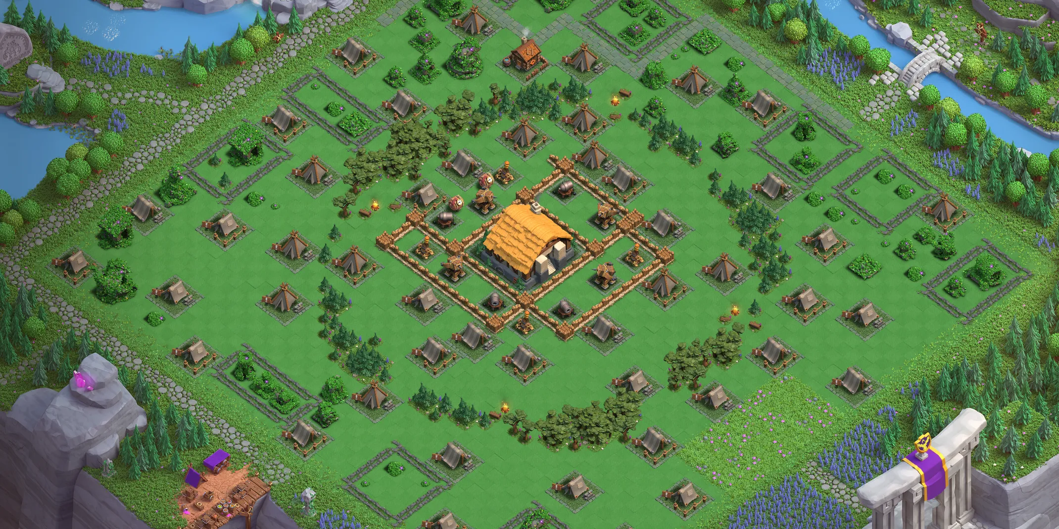 Capital Peak Level 1 base layout with strong defense – Clash of Clans Capital Hall 1 base link Base No.2