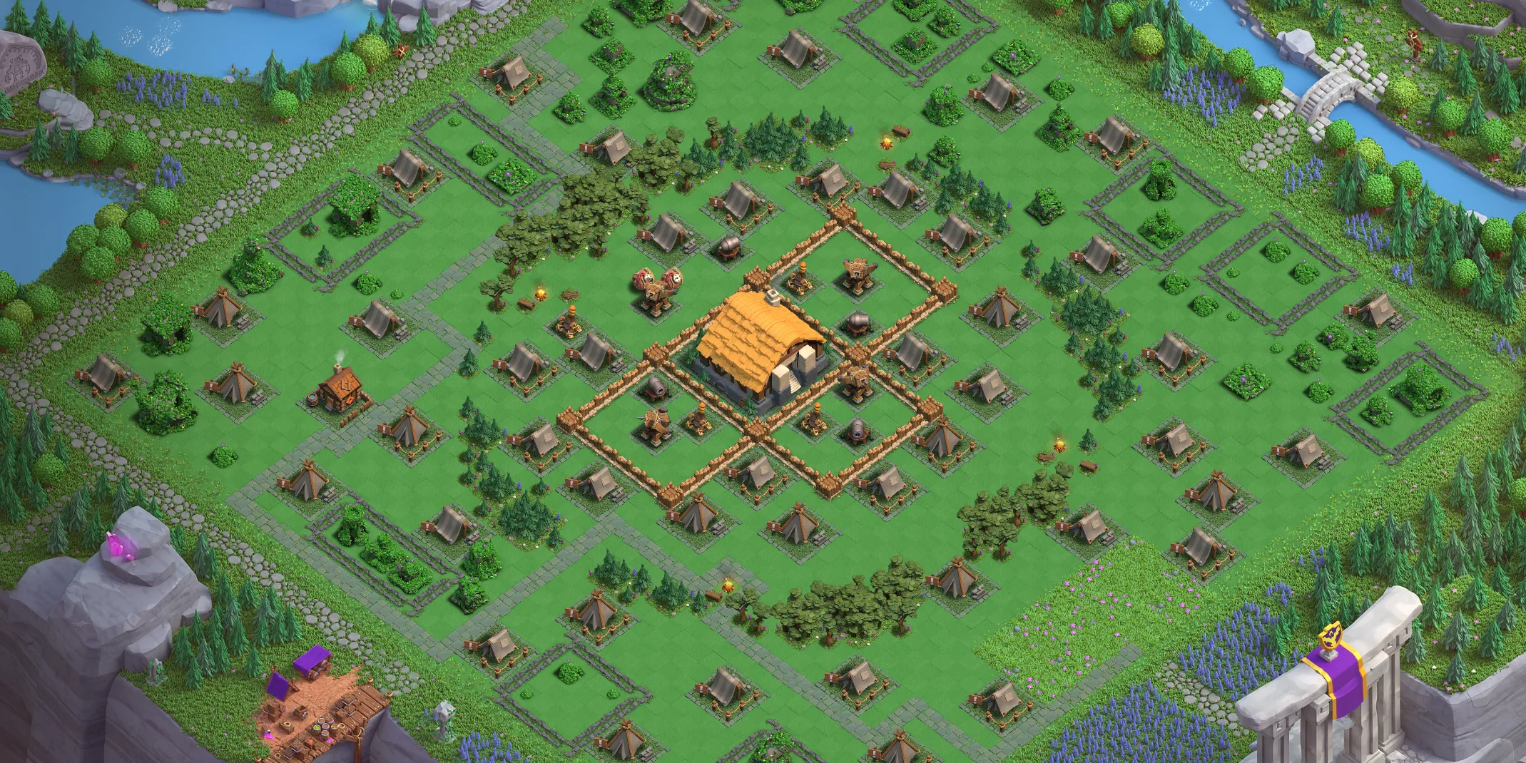 Capital Peak Level 1 base layout with strong defense – Clash of Clans Capital Hall 1 base link Base No.3